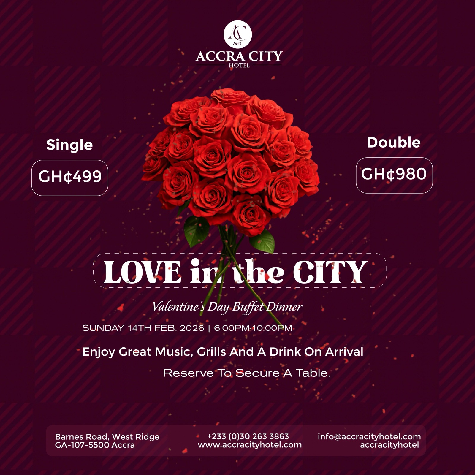 Love in the City: Valentine's Buffet, Accra City Hotel